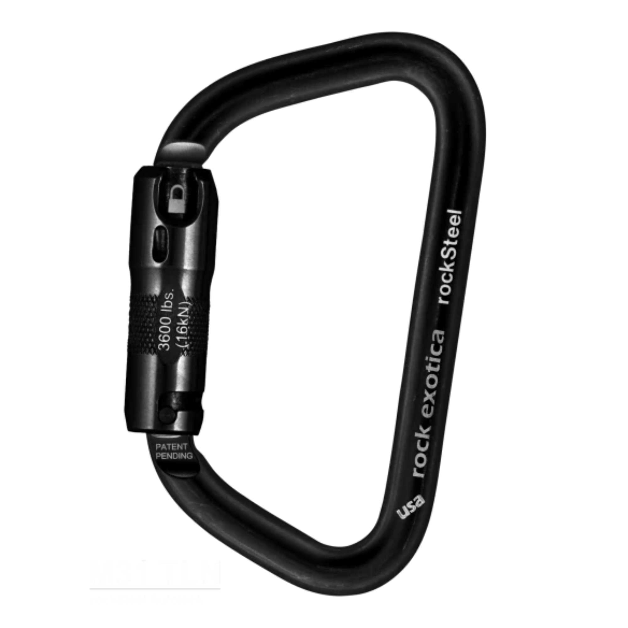 rockSteel Auto-Lock Carabiner Black