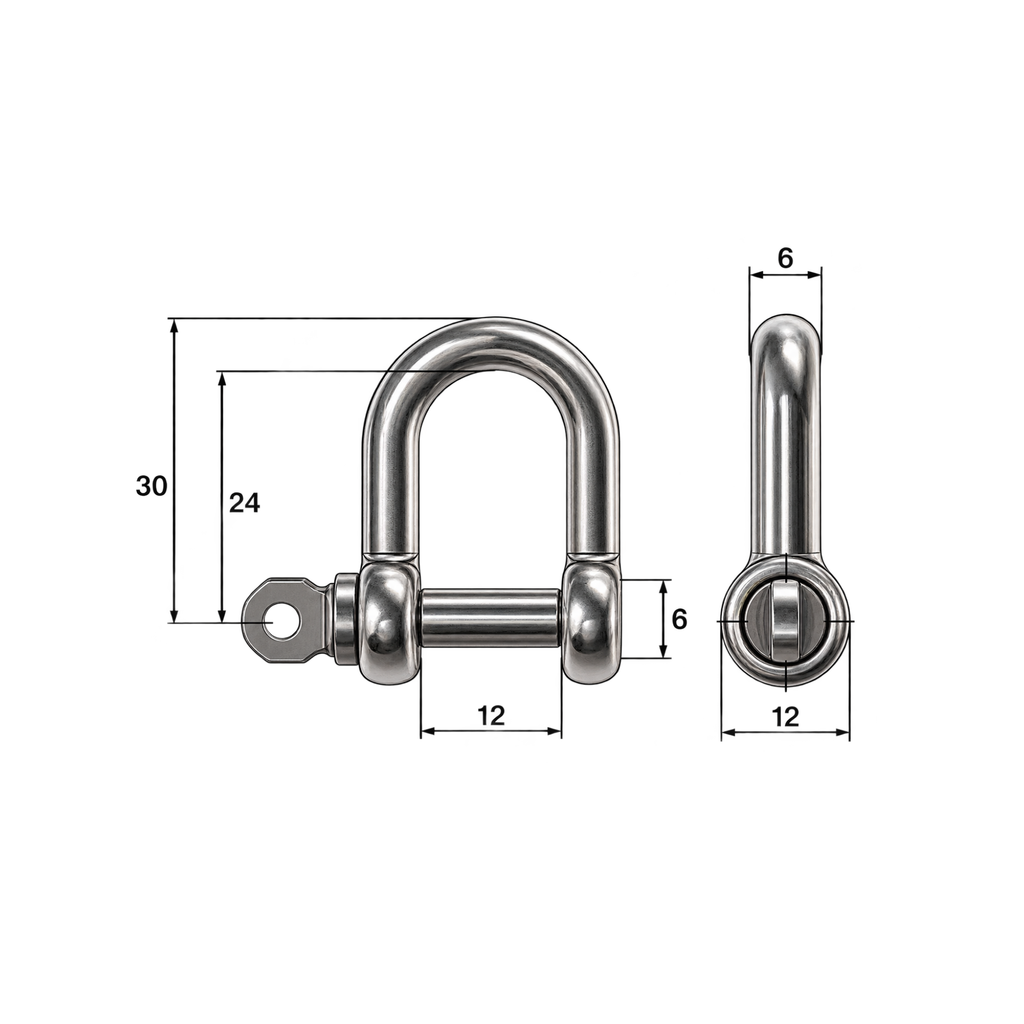 Shackle - captive pin 6mm